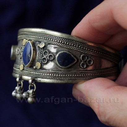Винтажный афганский браслет с лазуритом. Афганистан, 20-21 в. Винтажный афганский браслет с лазуритом. Афганистан, 20-21 в.
