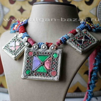 Старое афганское племенное колье,  украшения Кучи (Kuchi Tribal Jewelry)