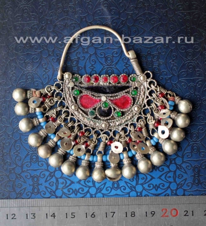 Афганская племенная серьга - височная подвеска (без пары) - Tribal Kuchi jewelry