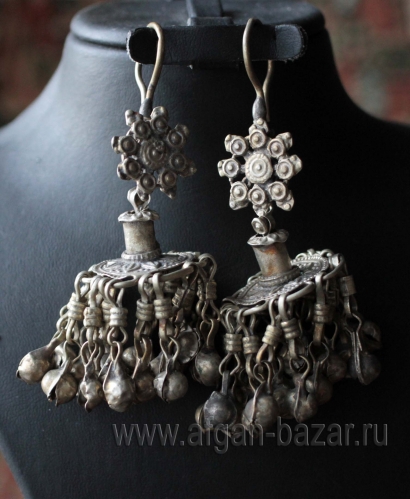 Старые кашмирские серьги. Пакистан (Кашмир) - племена Кучи (Kuchi jewelery), 20-