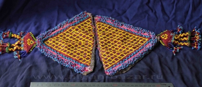 Лот из двух парных бисерный нашивок - украшения для платья. Афганистан или Пакистан, племенные украшения Кучи, 20-21 вв. Лот из двух парных бисерный нашивок - украшения для платья. Афганистан или Пакис