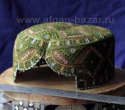 Традиционная афганская тюбетейка "Кулох".  Афганистан, современная работа