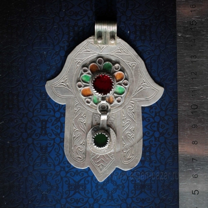 Традиционный амулет "Хамса", часть свадебного ожерелья. Марокко, Анти-Атлас (Тиз