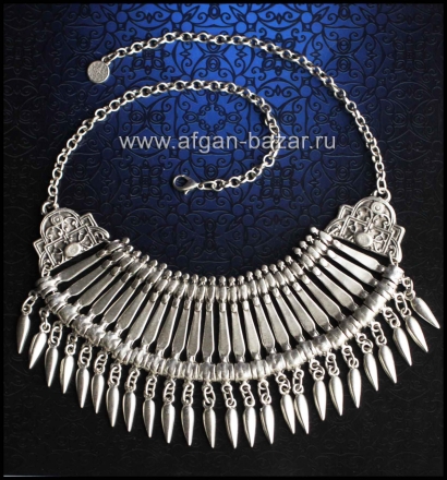 Колье в стиле Трайбл - Vintage Oriental Style Silver plated Turkish Tribal Boho 