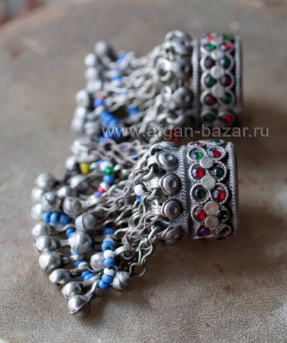 Пара афганских колец для волос - украшения Кучи. (Tribal Kuchi Jewelry)