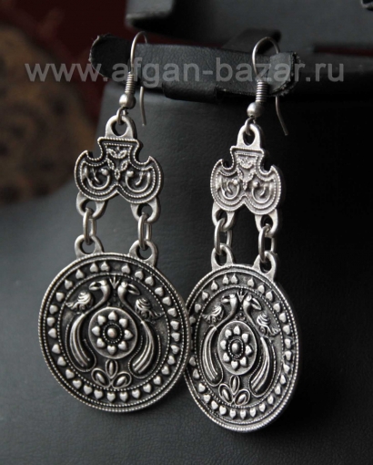 Турецкие серьги в восточном стиле -  Oriental Ottoman Style Silver plated Tribal