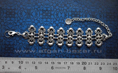 Браслет в восточном стиле - Vintage Oriental Ottoman Style Silver plated Turkish