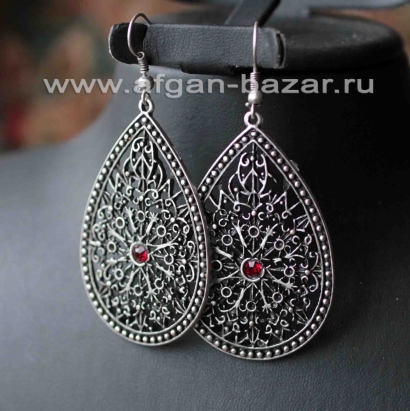 Турецкие серьги в восточном стиле -  Oriental Ottoman Style Silver plated Tribal