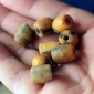 Африканские стеклянные бусины Кробо - African Ghana Krobo Beads. Лот из восьми б