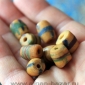 Африканские стеклянные бусины Кробо - African Ghana Krobo Beads. Лот из восьми б