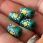 Африканские стеклянные бусины Кробо - African Ghana Krobo Beads. Лот из четырех 
