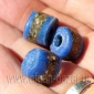 Африканские стеклянные бусины Кробо - African Ghana Krobo Beads. Лот из трех бус