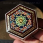 Деревянная шкатулка с инкрустацией "Хатам" с миниатюрной росписью