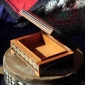 Деревянная шкатулка с инкрустацией "Хатам" с миниатюрной росписью. Иран, Исфахан