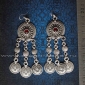 Серьги с монетами в стиле Трайбл - Oriental Ottoman Style Silver plated Turkish 