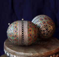 Традиционная марокканская бусина "Тагамут" (Tagamouth) с тремя петлями