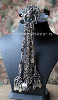 Афганская этническая подвеска - височное украшение на головной убор (без пары) Афганская этническая подвеска - височное украшение на головной убор (без пары)