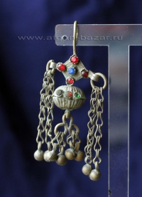 Афганская серьга - височная подвеска (без пары). Афганистан или Пакистан, племен