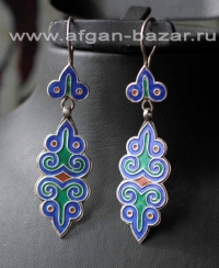 Афганские серьги с горячей эмалью