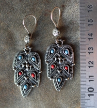 Афганские серьги с цветными вставками. Афганистан или Пакистан, современная рабо
