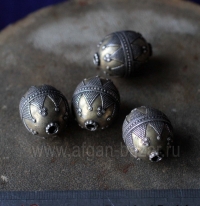Винтажная серебряная бусина в казахском стиле. Казахстан или Северный Афганистан