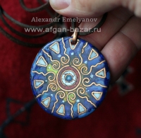 Александр Емельянов. кулон "Солнце". Медь, горячая перегородчатая эмаль