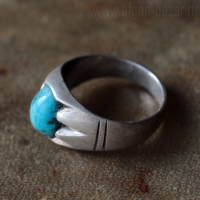 Египетский винтажный перстень с синайской бирюзой. Египет, Каир, 20 в.