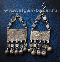 Старые египетские серьги с геометричеческим орнаментом- амулеты Зар, составленны