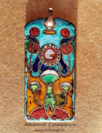 Александр Емельянов. кулон "Вечный Египет, мистерия Восхода". Медь, горячая пере