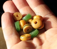 Африканские стеклянные бусины Кробо - African Ghana Krobo Beads. Лот из десяти п