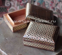 Деревянная шкатулка с инкрустацией "Хатам". Иран, Исфахан, современная работа