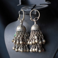 Кашмирские племенные серьги - височные подвески