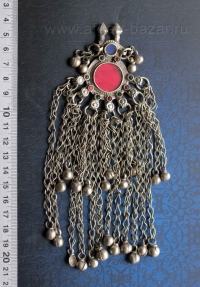 Подвеска-амулет из старой монеты с бубенчиками. Деталь костюма или пояса