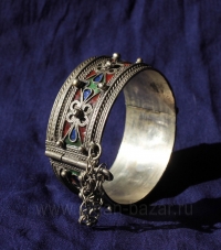 Винтажный марокканский браслет с перегородчатой эмалью. Марокко, Анти-Атлас (Тиз