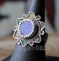 Старый марокканский перстень с горячей эмалью. Марокко, Тизнит, 20-й век