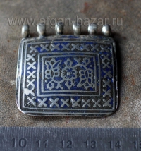 Старая мультанская подвеска-пектораль с горячей эмалью - часть колье. Пакистан, 