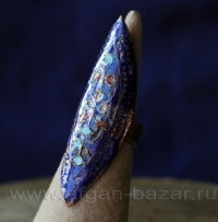 Традиционное мультанское кольцо с холодной эмалью. Пакистан, Мультан, вторая половина 20 в. Традиционное мультанское кольцо с холодной эмалью. Пакистан, Мультан, вторая пол