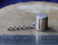 Серебряный наперсток - деталь от браслета с кольцами. Туркестан (Северный Афганистан - Туркмения), туркмены племени Эрсари, 19 - первая половина 20 в. Серебряный наперсток - деталь от браслета с кольцами. Туркестан (Северный Афгани