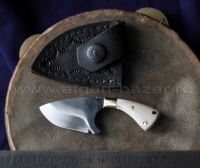 Карманный нож с костяной ручкой в кожаных ножнах. Турция современная работа