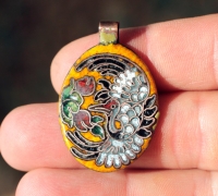 Кулон в китайском стиле с изображением феникса. Автор - Solus Rex Медь, горячая 