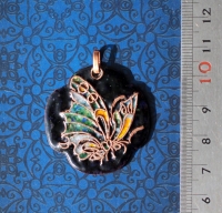 Кулон в китайском стиле с изображением бабочки. Автор - Solus Rex Медь, горячая 