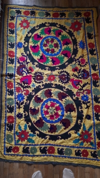 Винтажная узбекская сюзанне с ручной вышивкой. Можно использовать как скатерть и