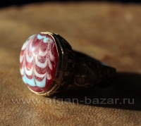 Перстень в средневековом сельджукском стиле со вставкой из стекла ручной работы 