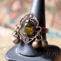 Перстень в узбекском стиле, сделанный из деталей старых афганских украшений