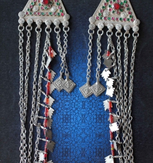 Пара афганских подвесок Sanrre (пушт.) - амулеты, височные украшения