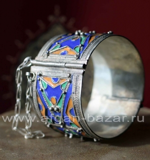 Марокканский браслет с перегородчатой эмалью в алжирском стиле