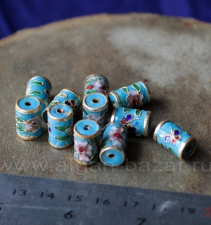 Бусина с перегородчатой эмалью. Китай, современная работа Бусина с перегородчатой эмалью. Китай, современная работа