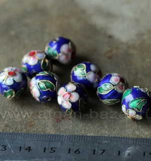 Бусина с перегородчатой эмалью. Китай, современная работа Бусина с перегородчатой эмалью. Китай, современная работа