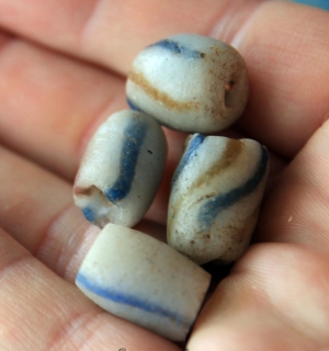 Винтажные африканские стеклянные бусины Кробо - African Ghana Krobo Beads. Лот и