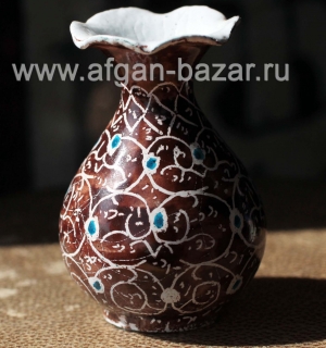 Миниатюрная вазочка в технике традиционной иранской горячей расписной эмали "Мин